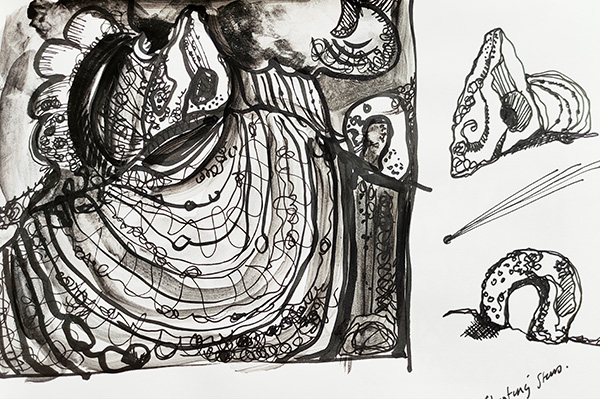 Menhir drawing ink mimi butler