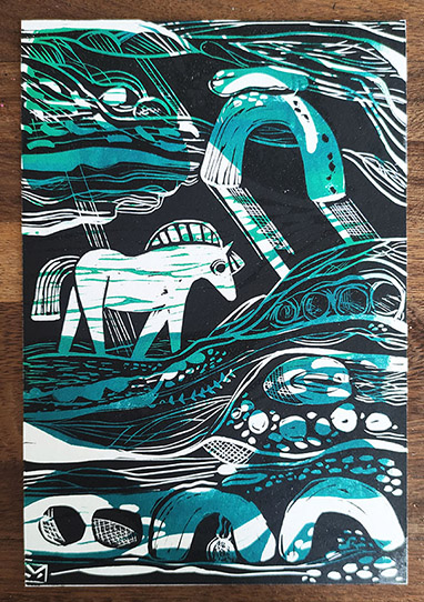 pale horse mimi butler lino print